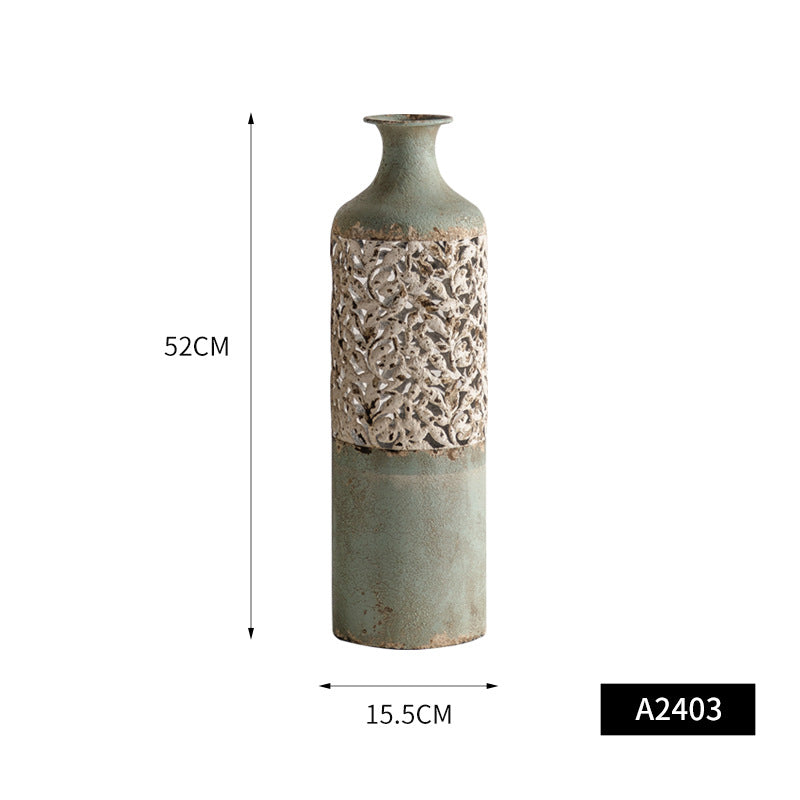 Extra Large Distressed Floor Vase Set – Iron Wabi-Sabi Statement Pieces (9 Styles) ✦ Industrial Farmhouse Sculpture