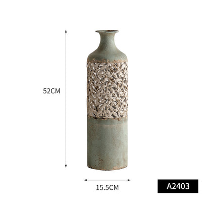 Extra Large Distressed Floor Vase Set – Iron Wabi-Sabi Statement Pieces (9 Styles) ✦ Industrial Farmhouse Sculpture