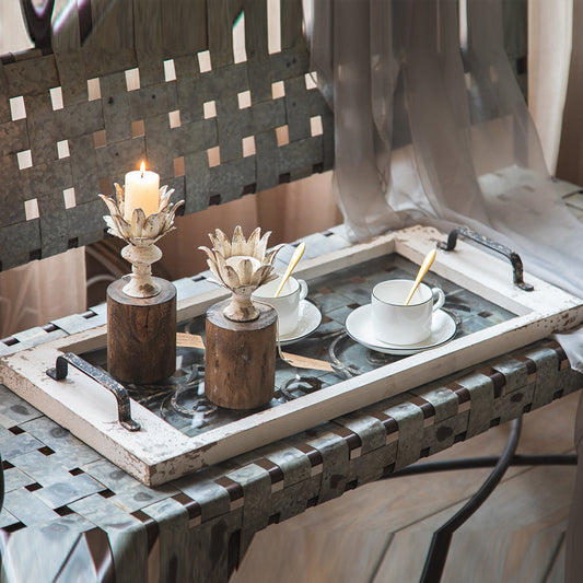 Rustic Farmhouse Serving Tray for Tea/Coffee Bar