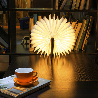 Wooden Book Light Folding USB Rechargeable Lamp