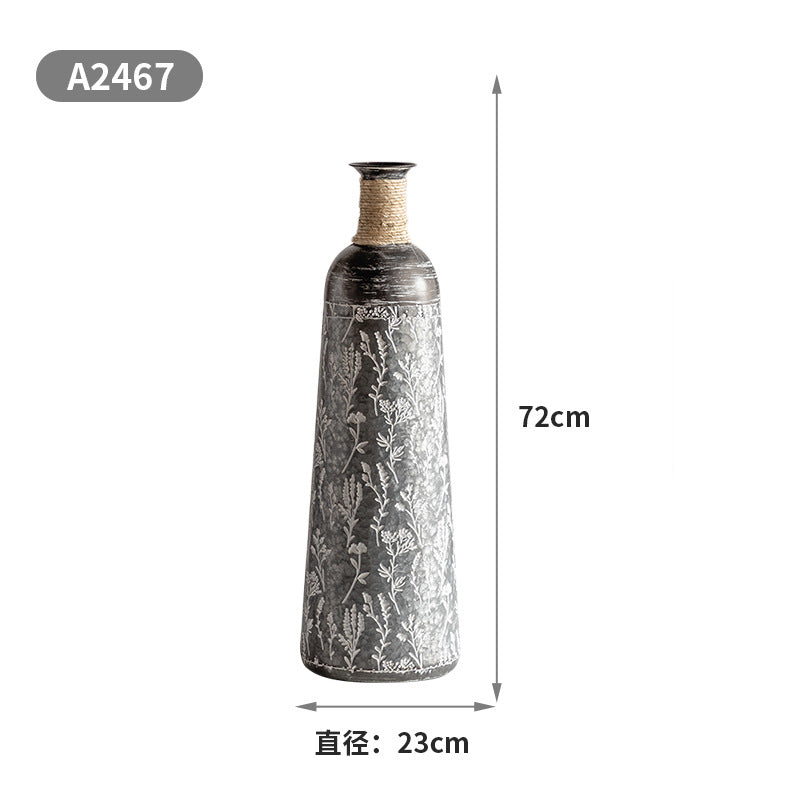 Extra Large Distressed Floor Vase Set – Iron Wabi-Sabi Statement Pieces (9 Styles) ✦ Industrial Farmhouse Sculpture