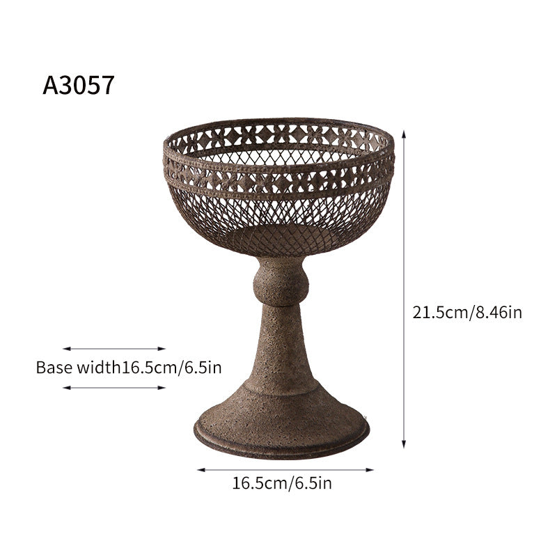 Vintage Rustic Iron Tiered Plant Basket – Farmhouse Decor