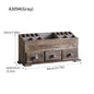 Vintage Distressed Wood Desktop Organizer – Two-Tier Rustic Drawer & Compartment Storage Box