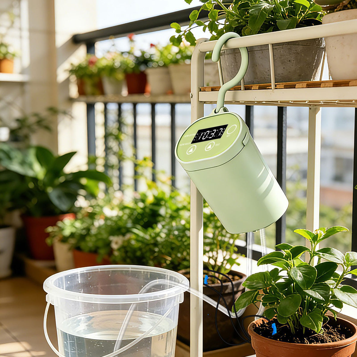 Automatic Garden Watering Timer with 3-Key Control and Adjustable Irrigation Kits