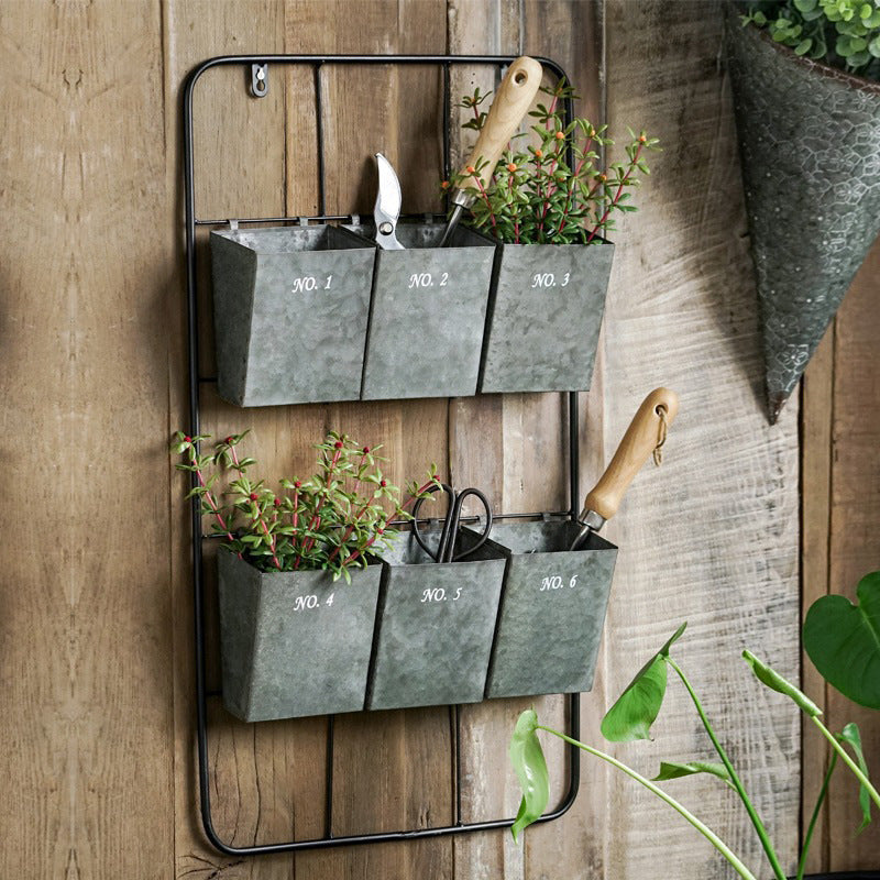 Rustic Galvanized Succulent Shelf – Vintage Farmhouse Planter Shelf