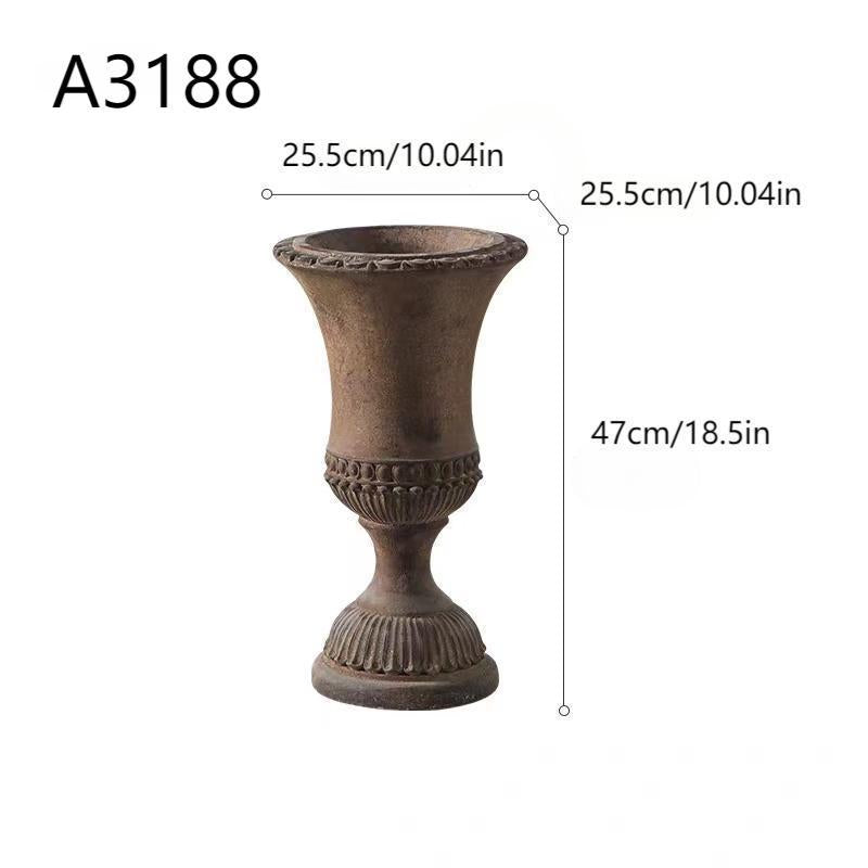 Antique Gold Rust Metal Vase – Farmhouse Table Centerpiece