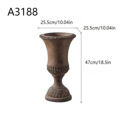 Antique Gold Rust Metal Vase – Farmhouse Table Centerpiece