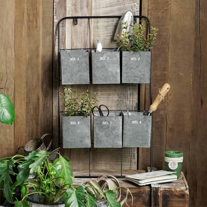 Rustic Galvanized Succulent Shelf – Vintage Farmhouse Planter Shelf