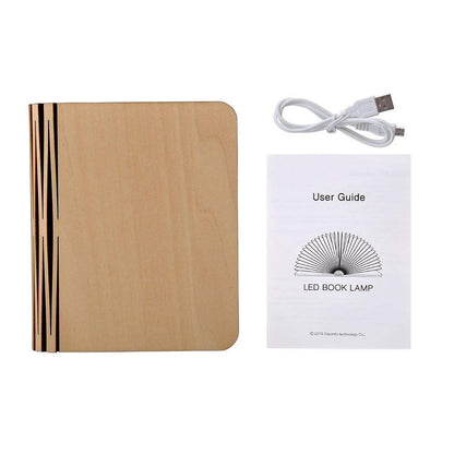 Wooden Book Light Folding USB Rechargeable Lamp