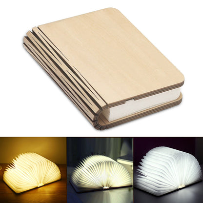 Wooden Book Light Folding USB Rechargeable Lamp