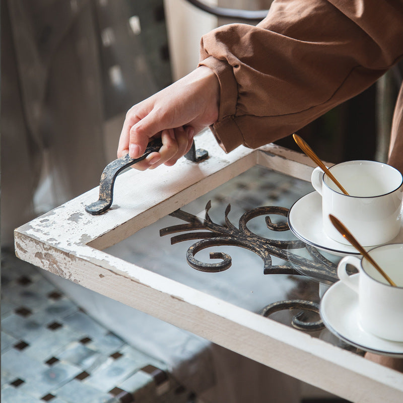 Rustic Farmhouse Serving Tray for Tea/Coffee Bar