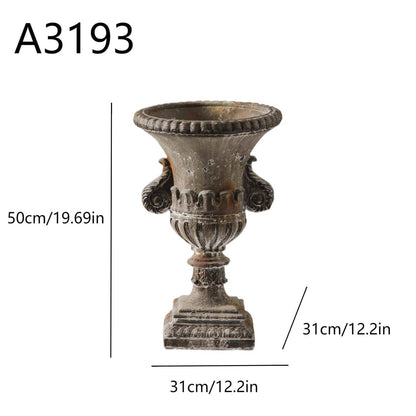 Antique Gold Rust Metal Vase – Farmhouse Table Centerpiece