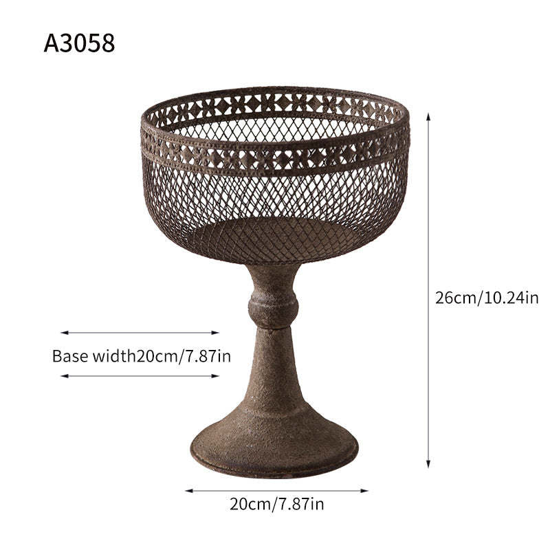 Antique Iron Pedestal Planter – Distressed Rustic Flower Stand ✦ Garden Obelisk