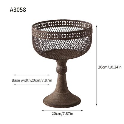 Antique Iron Pedestal Planter – Distressed Rustic Flower Stand ✦ Garden Obelisk