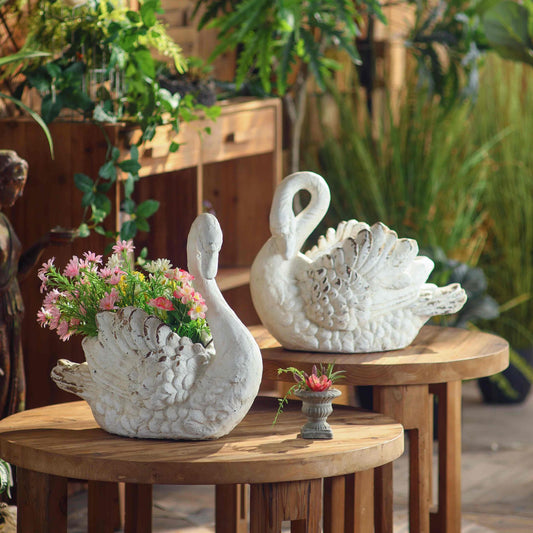 Antique Swan Statue - Vintage Garden Decor