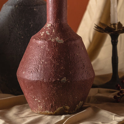 Antique White Iron Pitcher Vase – Distressed Farmhouse Photo Prop (71.5cm Tall) ✦ One-of-a-Kind Wabi-Sabi Art Piece