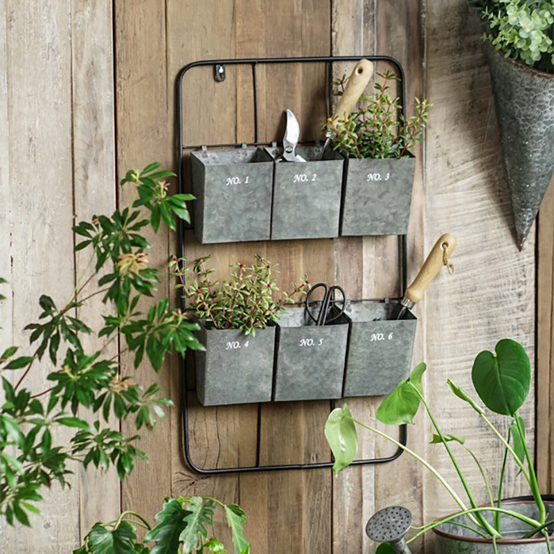 Rustic Galvanized Succulent Shelf – Vintage Farmhouse Planter Shelf