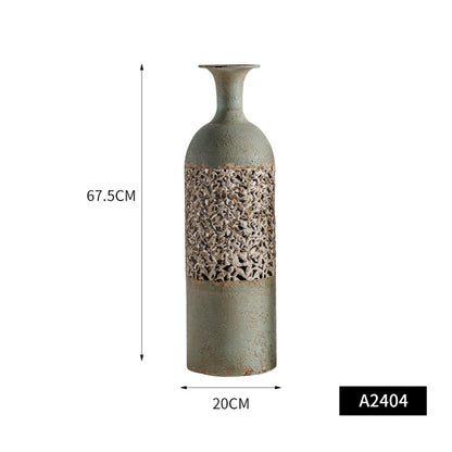 Extra Large Distressed Floor Vase Set – Iron Wabi-Sabi Statement Pieces (9 Styles) ✦ Industrial Farmhouse Sculpture