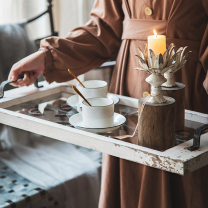 Rustic Farmhouse Serving Tray for Tea/Coffee Bar