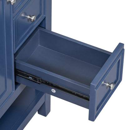 36" Blue Bathroom Vanity with Sink Combo Freestanding