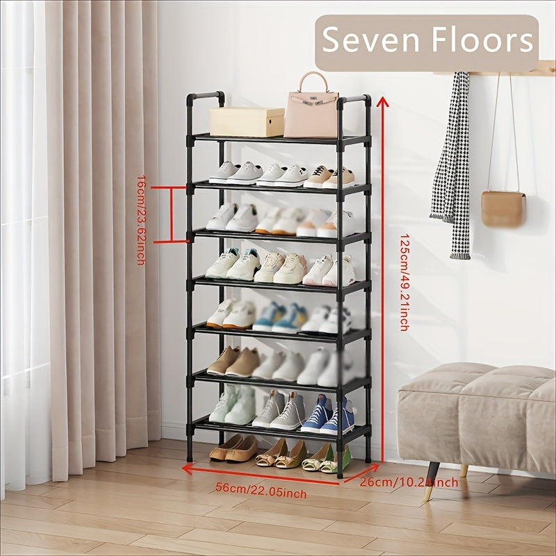 VENETIO Maximize Your Shoe Storage with this Stylish & Stackable Black Metal Shoe Rack - Perfect for Any Room! ➡ SO-00004