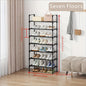 VENETIO Maximize Your Shoe Storage with this Stylish & Stackable Black Metal Shoe Rack - Perfect for Any Room! ➡ SO-00004