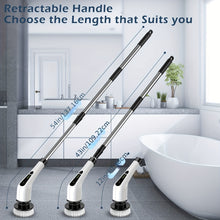 Laden Sie das Bild in den Galerie-Viewer, VENETIO Cordless Electric Rotary Brush - 7 Replaceable Brush Heads, 54 Inch Adjustable Handle - Ideal for Bathrooms, Kitchens, Cars, Grooves, and Ceramic Tiles Cleaning ➡ CS-00027