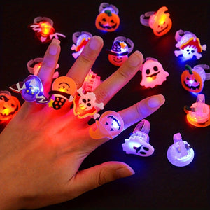 VENETIO LED Light Halloween Ring - Luminous Pumpkin Ghost Skull Ring, Ideal Children's Gift for Halloween Party, Home Decoration, and Horror Props Supplies ➡ OD-00021