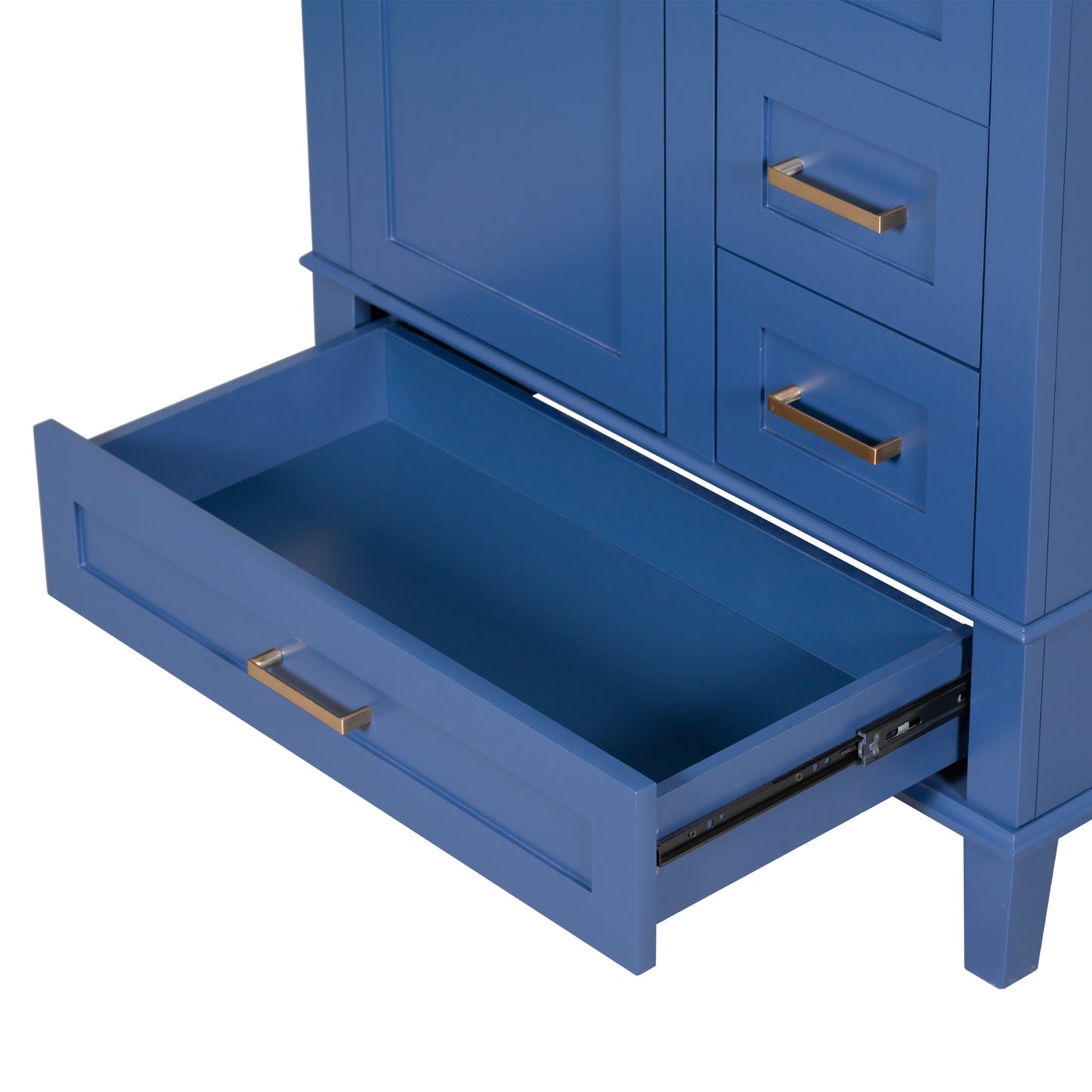 30" Blue Bathroom Vanity with Sink Freestanding Soft Closing Doors and 3 Drawers