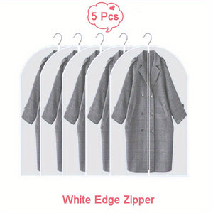VENETIO 5pcs/set Dust-Proof Garment Bags for Long Dresses, Suits, and Coats - Protect Your Clothes with Zippered Closure and Closet Storage ➡ SO-00042