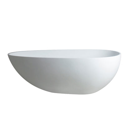 59" Matte White Solid Surface Freestanding Bathtub