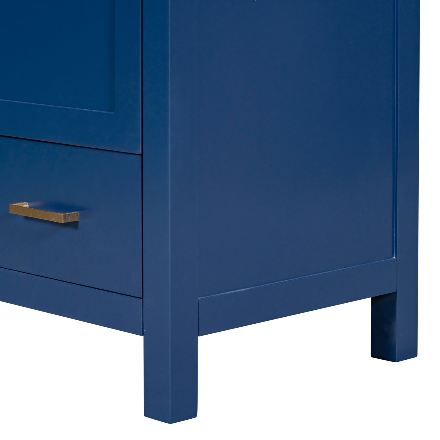 30" Blue Bathroom Vanity with Single Sink Freestanding Undermount Sink