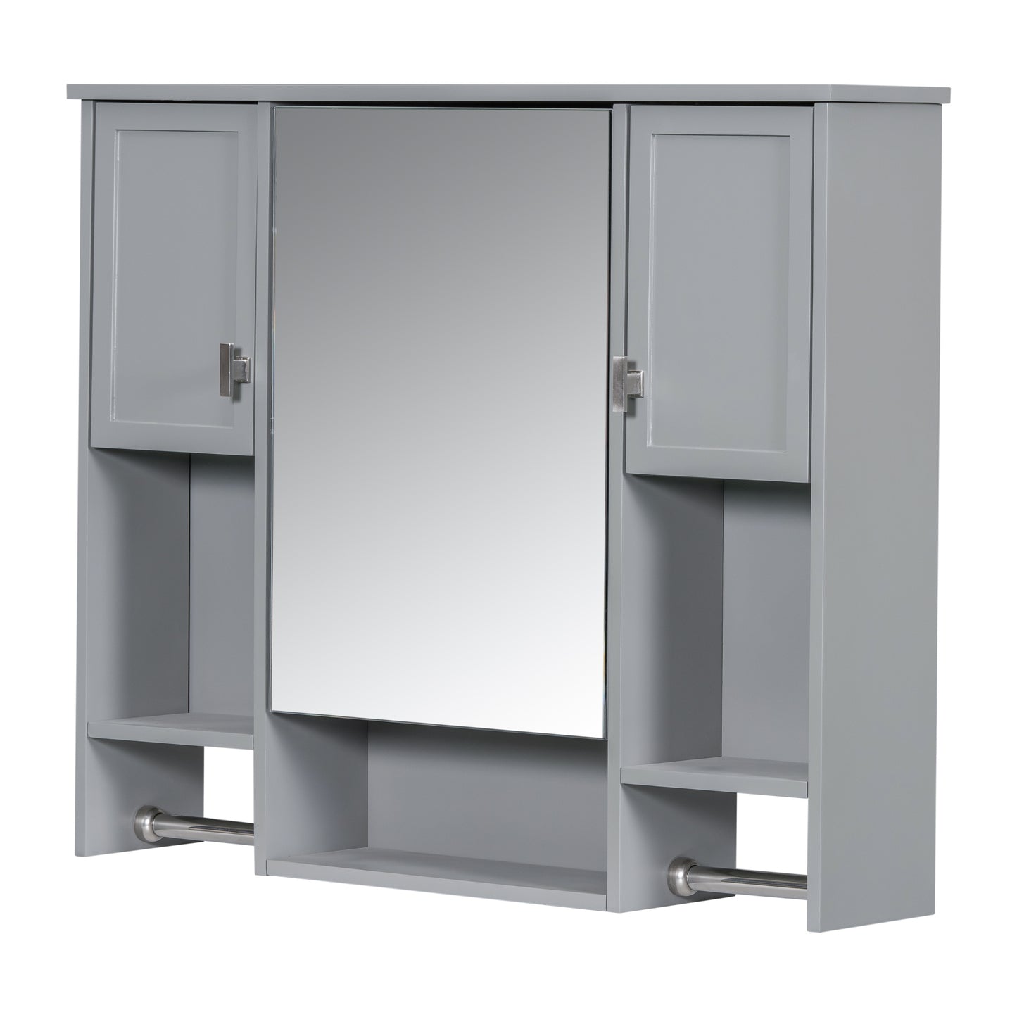 36" Modern Bathroom Vanity with Top Sink and Mirror Cabinet Freestanding