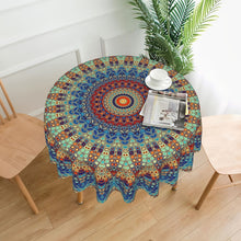 Load image into Gallery viewer, VENETIO 1pc Mandala Round Tablecloth, Waterproof Colorful Circular Patio Dining Table Cover, Boho Cloths Covers For Backyard BBQ Picnic Mat, Home Kitchen Decoration, 60 Inch ➡ K-00001