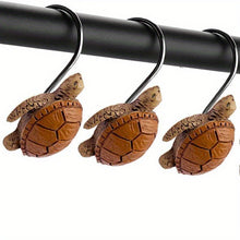 Charger l&#39;image dans la galerie, VENETIO 12pcs Adorable Turtle Shower Curtain Hooks - Rust-Proof Decorative Rings for Bathroom Shower Rods &amp; Accessories ➡ SO-00032