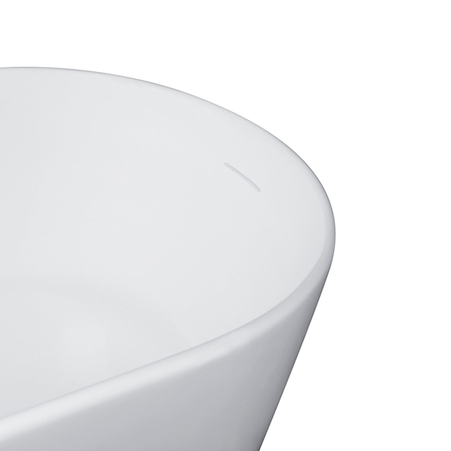 67" Matte White Solid Surface Stone Resin Oval Freestanding Bathtub