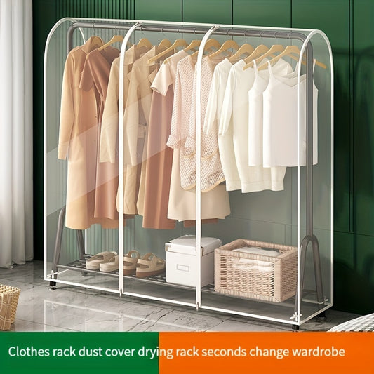 VENETIO 1pc Fully Transparent Clothes Dust Cover for Floor Mount Garment Rack - Protects Coats and Garments from Dust and Dirt ➡ SO-00046