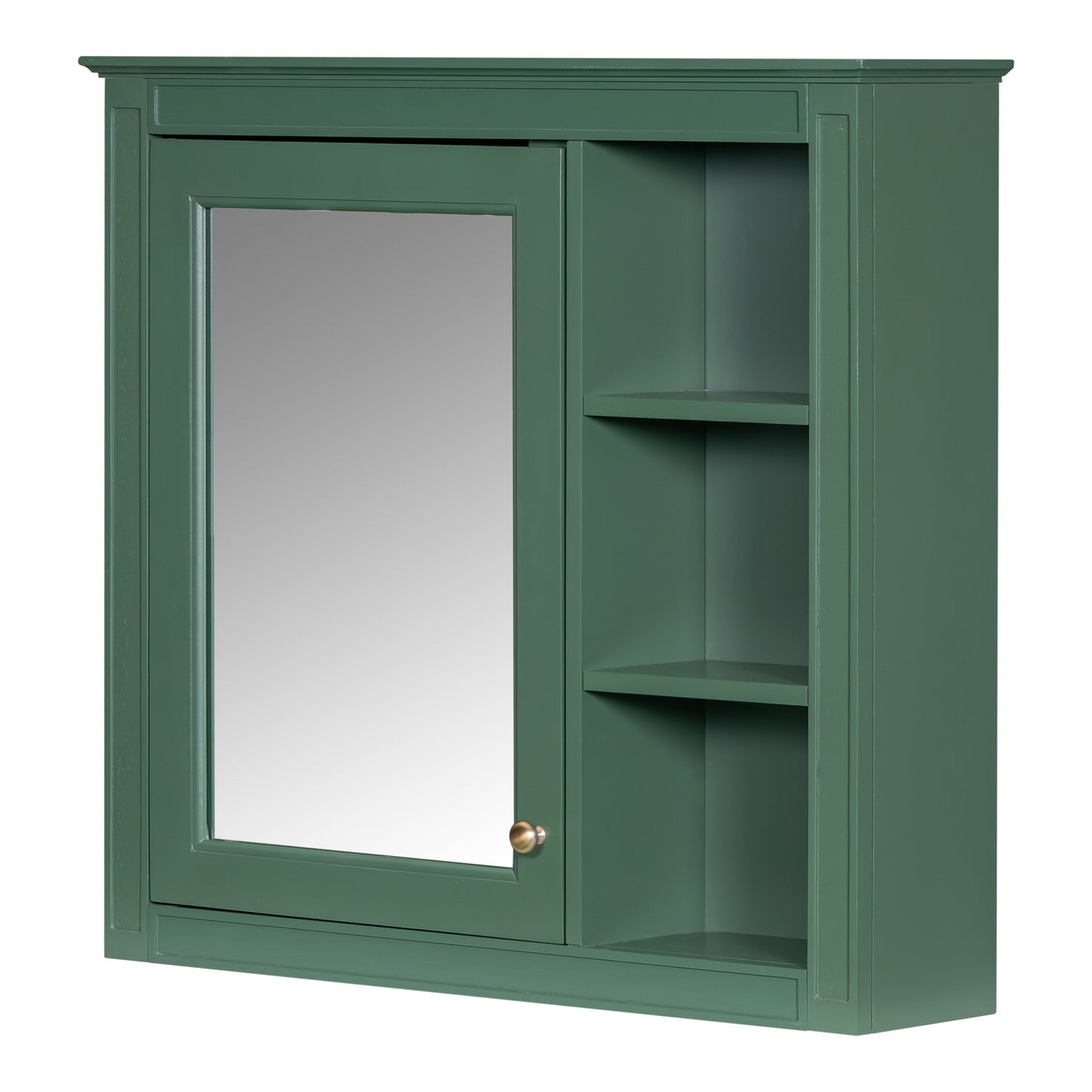 30" x 28" Medicine Cabinet Wall Mounted with Mirror and 3 Open Shelves