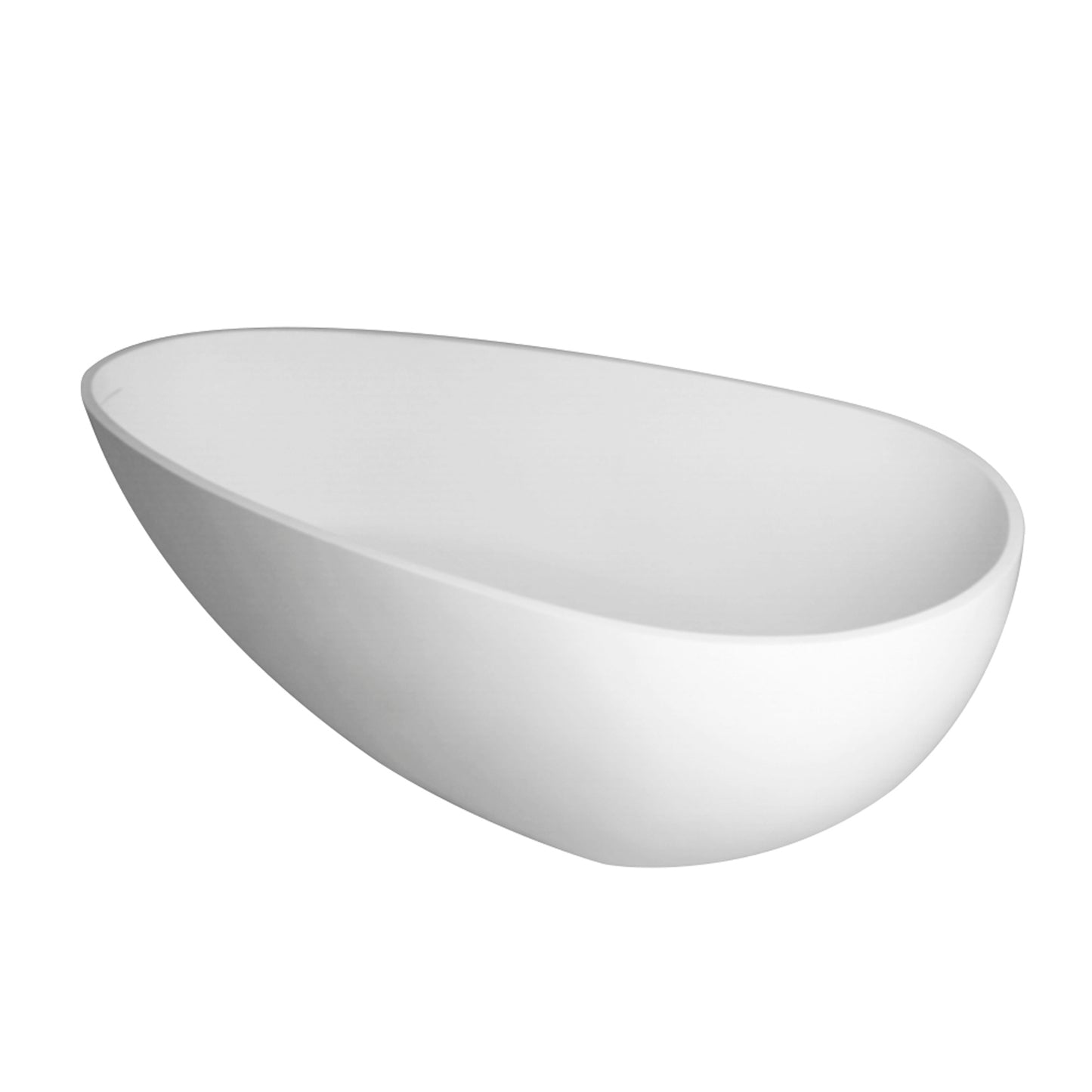 59" Matte White Solid Surface Freestanding Bathtub