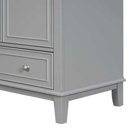 30" Grey Bathroom Vanity with Sink Freestanding Multifunctional Cabinet