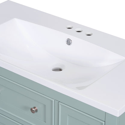 36" Green Bathroom Vanity with Sink Combo Freestanding