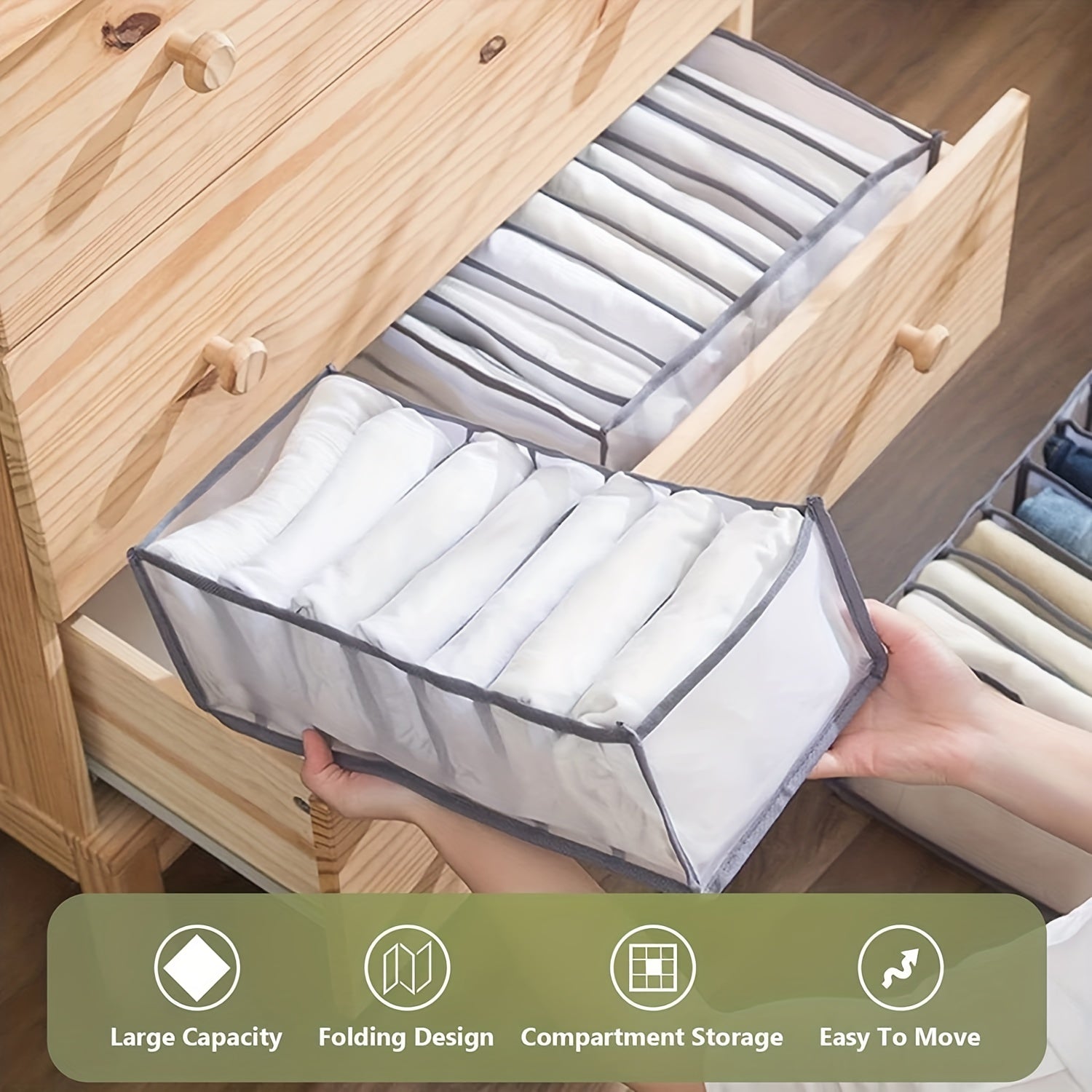 VENETIO Upgrade Your Wardrobe with 6pcs of Foldable Drawer Organizers - Perfect for Jeans, Shirts, T-Shirts, Bras, Underwear & Socks! ➡ SO-00002