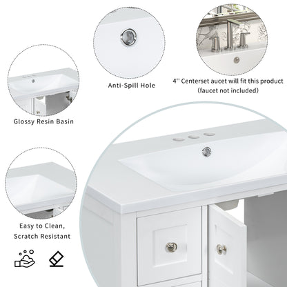 36" Bathroom Vanity with Undermount Sink Freestanding