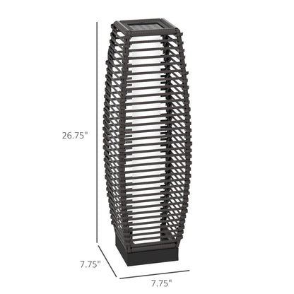 Solar Floor Lamp, Outdoor Rattan Garden Lantern