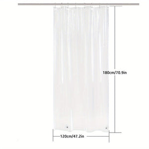 VENETIO 1pc Clear Waterproof Shower Curtain Liner with Magnets - No Hooks Needed for Bathroom Decoration ➡ BF-00008