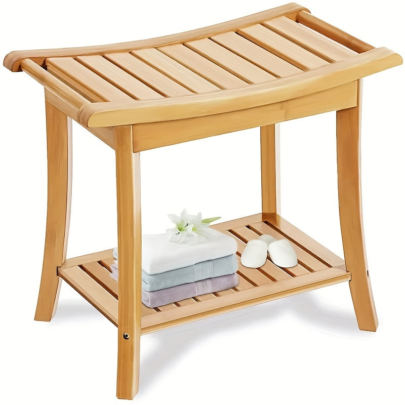 VENETIO Enhance Your Shower Experience with This Stylish Bamboo Shower Seat Bench! ➡ SO-00036
