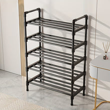 Load image into Gallery viewer, VENETIO Maximize Your Shoe Storage with this Stylish &amp; Stackable Black Metal Shoe Rack - Perfect for Any Room! ➡ SO-00004