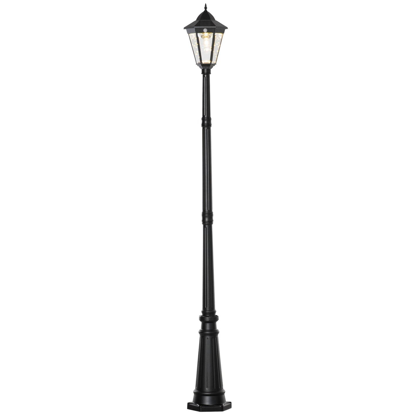 8' Solar Lamp Post Light, Motion Sensor