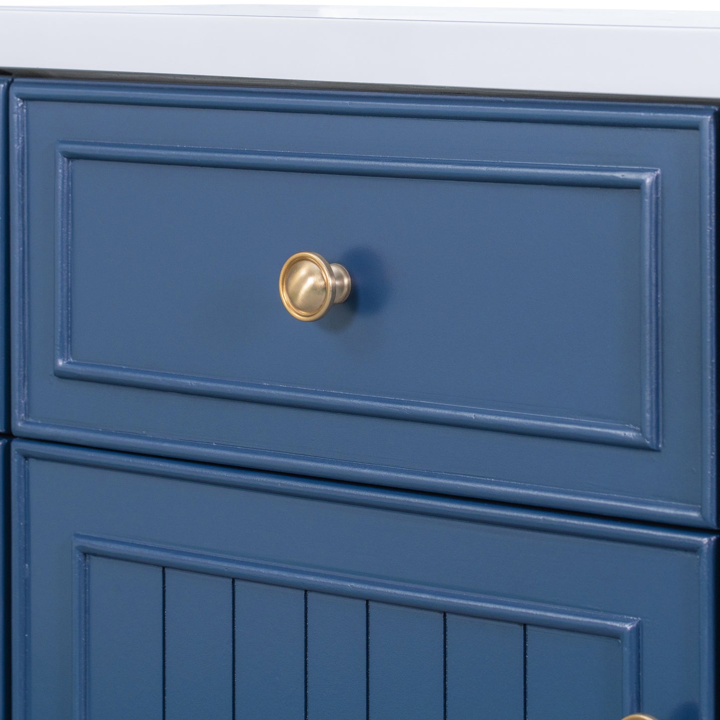 36" Navy Blue Bathroom Vanity with Sink Top Combo Freestanding