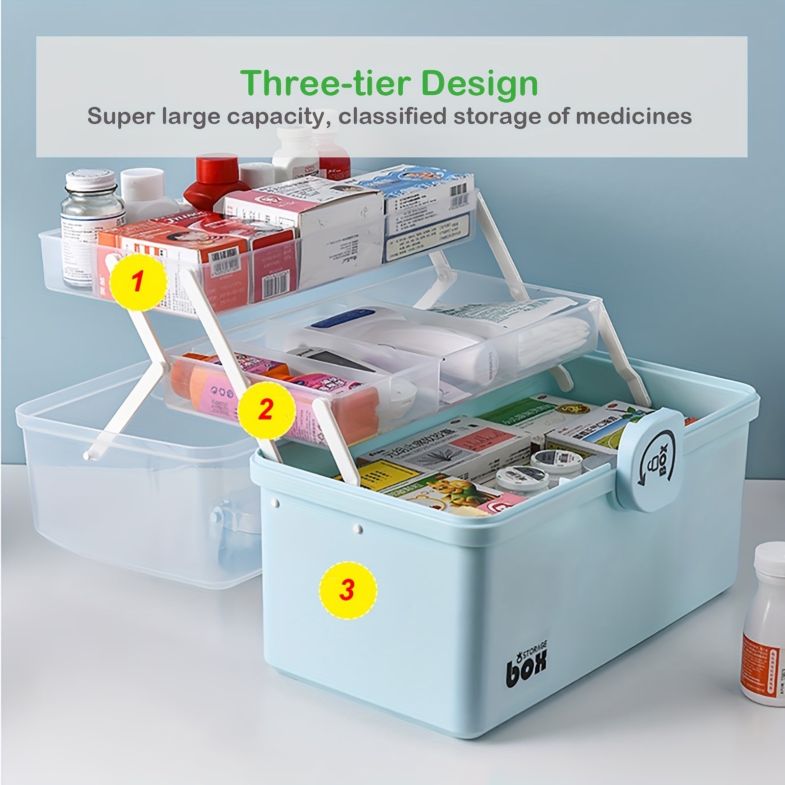 VENETIO Organize Your Medicine with This Portable Multi-Layer Storage Box - Perfect for Elderly & Children! ➡ SO-00029